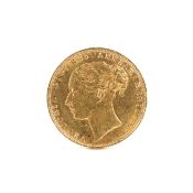 A Victorian young head gold sovereign, 1876, 8.0g.