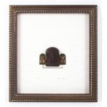 Freda Erwee, framed sculpture, mixed media, titled Ubuso, signed and dated '96 lower right,