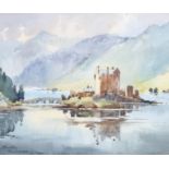 Dorothy Bradshaw, Eilean Donan Castle, Loch Awe, signed lower left, watercolour, framed