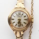 A vintage ladies 9ct gold Talis cocktail watch,