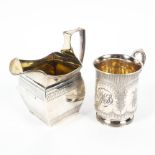 A Victorian silver single handled cup,