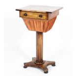 A Victorian rosewood sewing table, late 19th century,