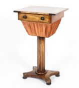 A Victorian rosewood sewing table, late 19th century,