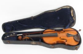 A violin by Hawkes & Jon, the 'Tyrolese Violin', early 20th century, applied with label,
