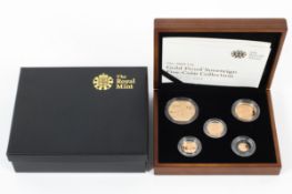 An Elizabeth II 2009 gold proof Sovereign five coin collection