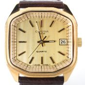 A gents Oriosa quartz wristwatch, the octagonal face with gilt dial,