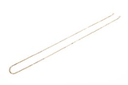 A 14ct gold box link chain necklace. 7.3g, 46cm.
