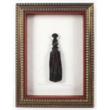 Freda Erwee, framed carved wood sculpture, titled Umculi II, signed lower right,