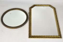 Two gilt framed mirrors, one circular, diameter 48cm,