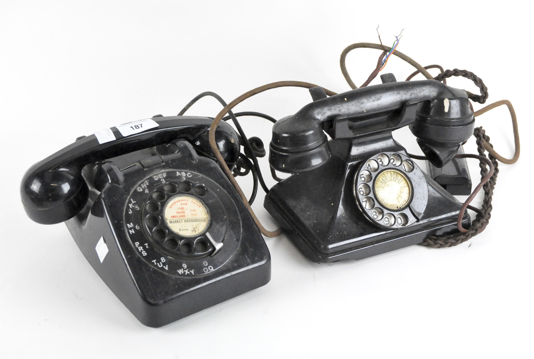 Two vintage telephones,