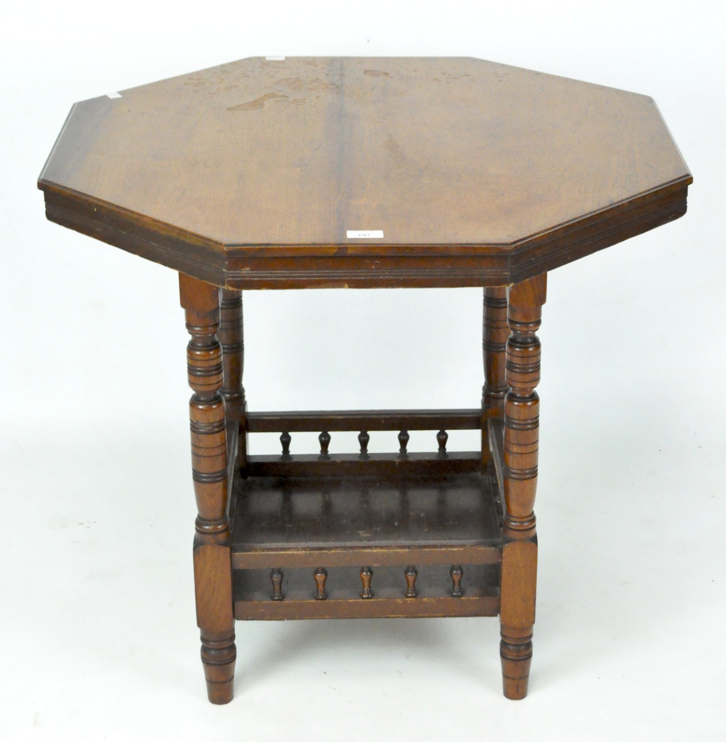 A Victorian mahogany occasional table, of octagonal form, with turned uprights,
