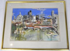 John Fargan (20th century English School), 'London', watercolour on paper, label verso,