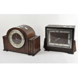 Two early to mid-20th century mantle clocks, one marked 'Pleasance Harper, Bristol',