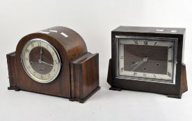 Two early to mid-20th century mantle clocks, one marked 'Pleasance Harper, Bristol',