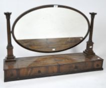 A large Victorian style mahogany dressing table mirror,