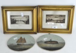Two photogravure prints after Turner by WA Mansell & Co, framed, 19cm x 14cm,