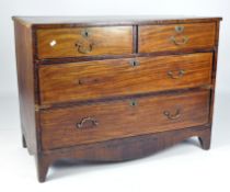 A 19th Century mahogany chest of drawers, two short drawers above two longer drawers,