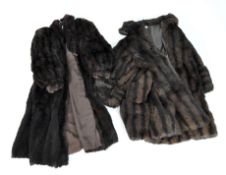 Two vintage ladies fur coats, possibly mink, various sizes.