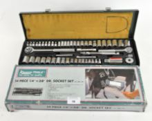 A Kamasa-tools 54 piece 1/4" x 3/8" DR socket set,