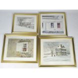 A selection of four prints in gilt glazed frame,