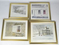 A selection of four prints in gilt glazed frame,