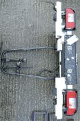 A BMW trailer bike rack with integrated lights,