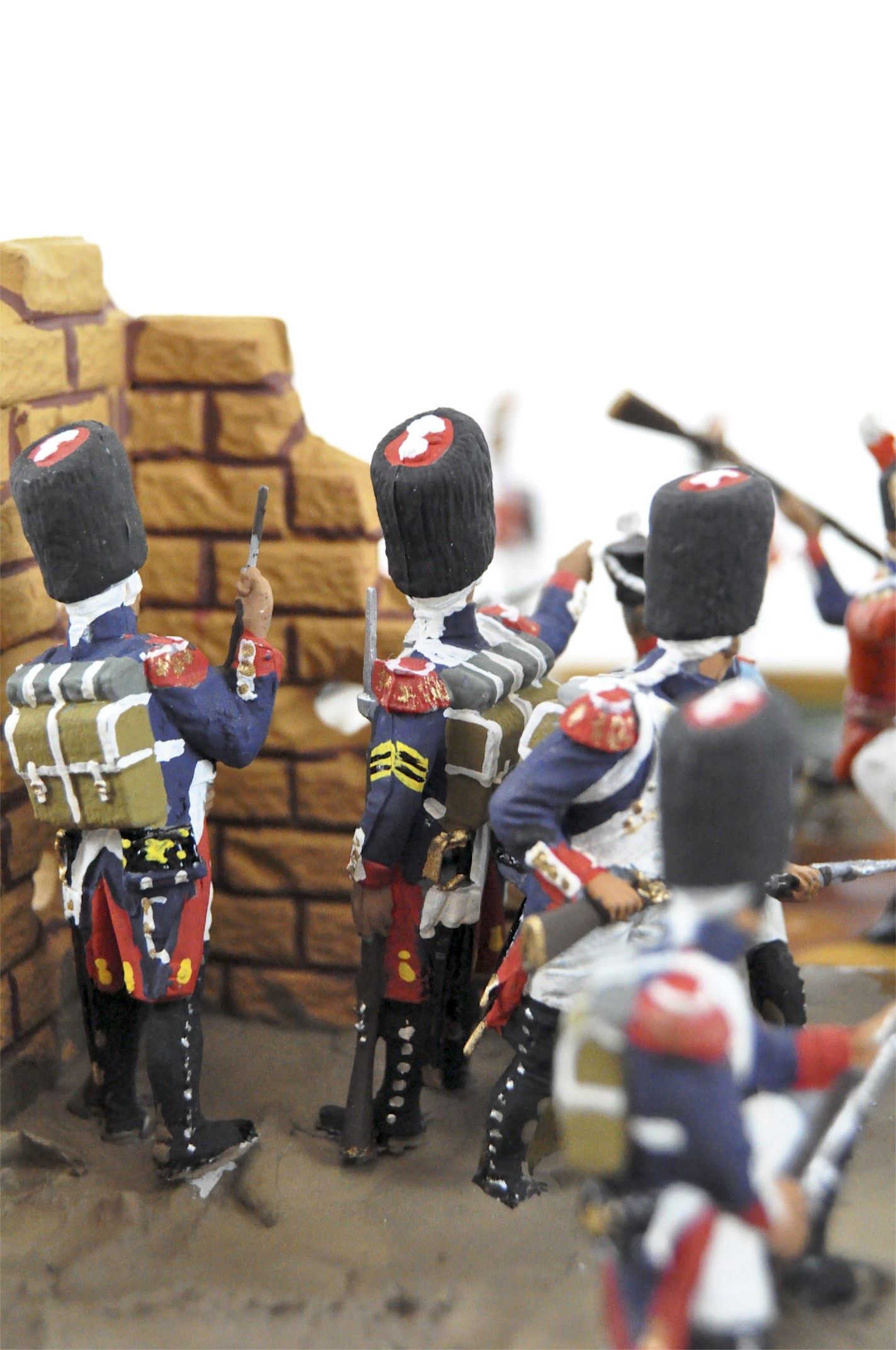 A large cased Waterloo Battle scene, - Image 2 of 3