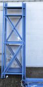 A tall blue metal adjustable storage shelving set, height 240cm, width 240cm,