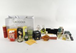 A collection of ladies perfume, including bottles for Hermes, Givenchy, Van Cleef and more,