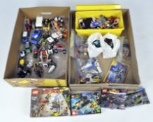 A large collection of Lego vehicle sets, many premade, a boxed Batman #76158,