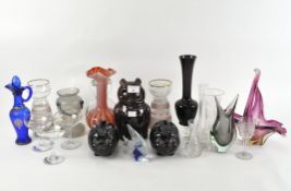 A selection of assorted ceramics and glassware, to include three Babycham glasses, vases,