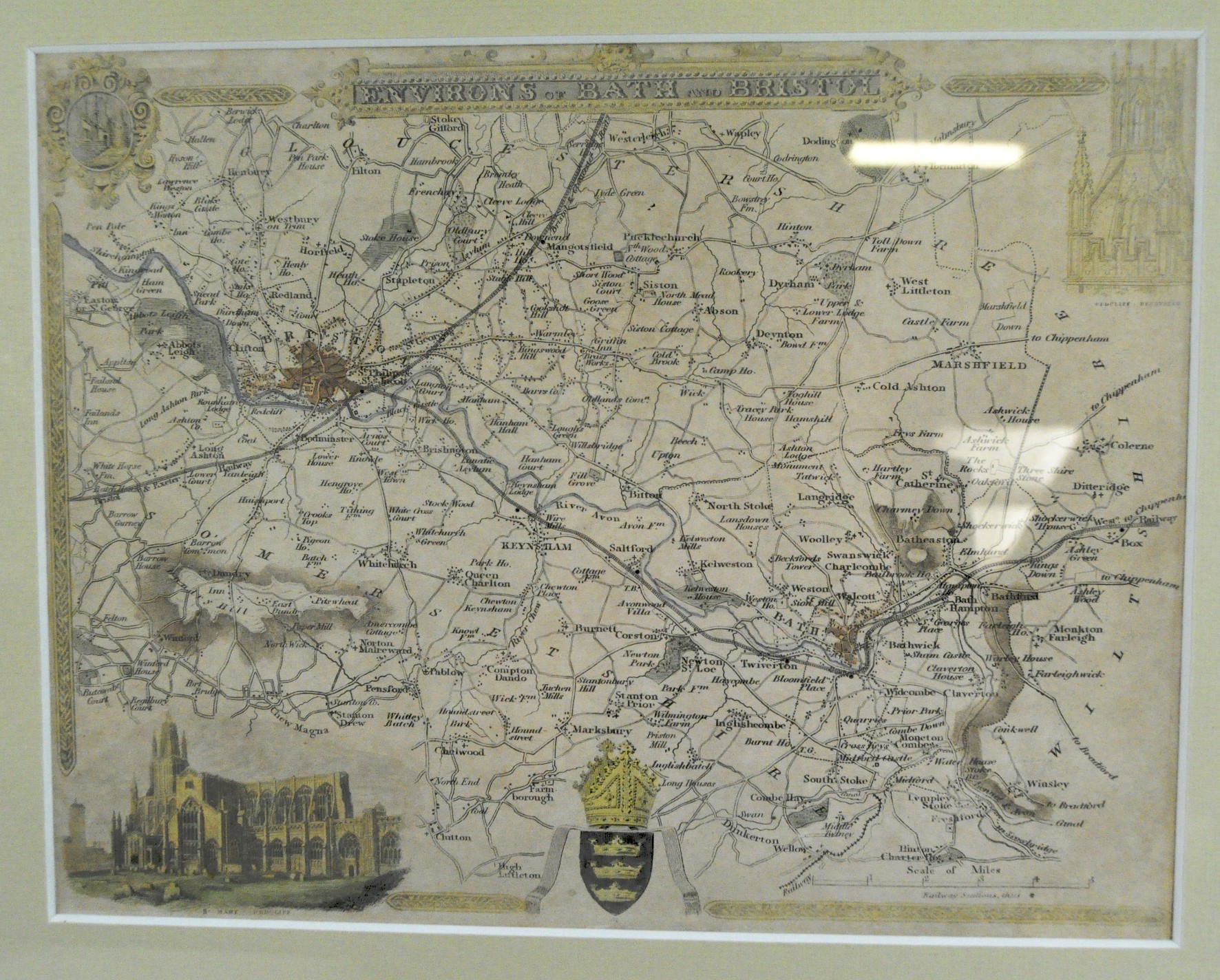 Three coloured 19th century engraved maps, comprising: Bath & Bristol, Herefordshire and Hampshire, - Image 4 of 4