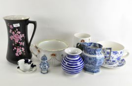 A collection of ceramics, including a Portmeirion Pottery vase, Carlton Ware floral jug,