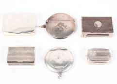 A selection of silver and white metal vesta/patch and matchboxes,