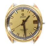 An Omega Seamaster Cosmic gents automatic wristwatch, the gilt dial with blue chapter ring,
