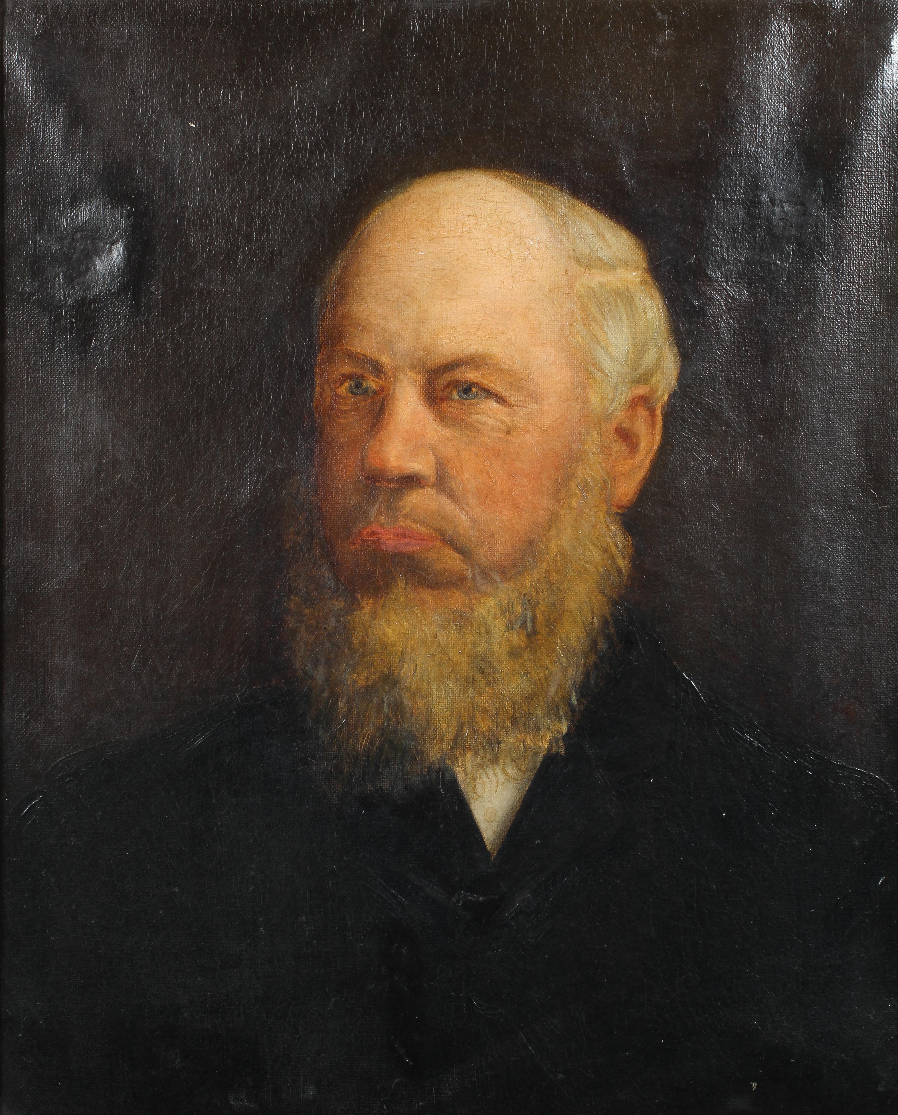 An early 20th century oil on canvas portrait of a distinguished bearded gentleman, in a gilt frame,