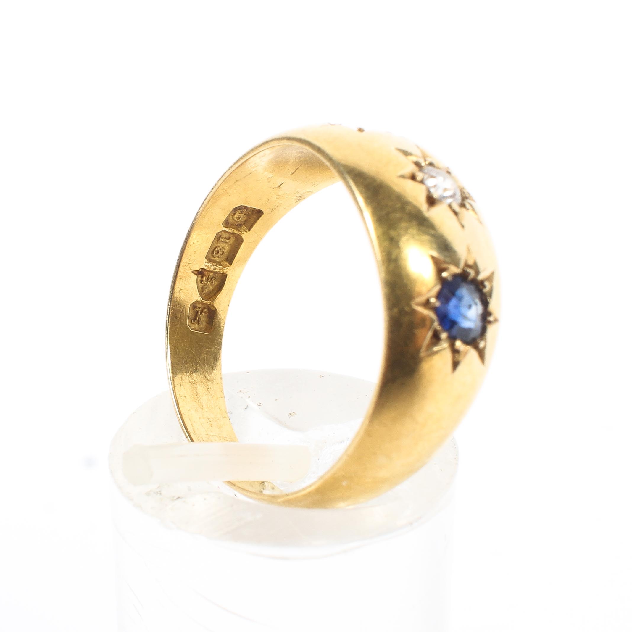 An 18ct gold sapphire and diamond ring, - Image 6 of 6