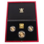 A United Kingdon Gold Proof three coin set