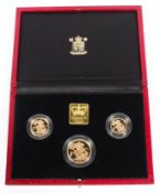 A United Kingdon Gold Proof three coin set