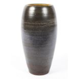 A mid-century German oviform studio pottery vase, marked Handarbeit,