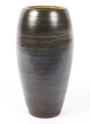 A mid-century German oviform studio pottery vase, marked Handarbeit,