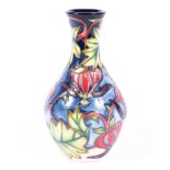 A contemporary Moorcroft trial vase, of baluster form, signed and dated to base Shirley Hayes,