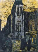 Kathe Strenitz woodblock print (artist's proof), 'Islington Church',