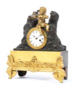 A Jupp & Barber (Borough) bronze and gilt mantel fusee clock, circa 1830,