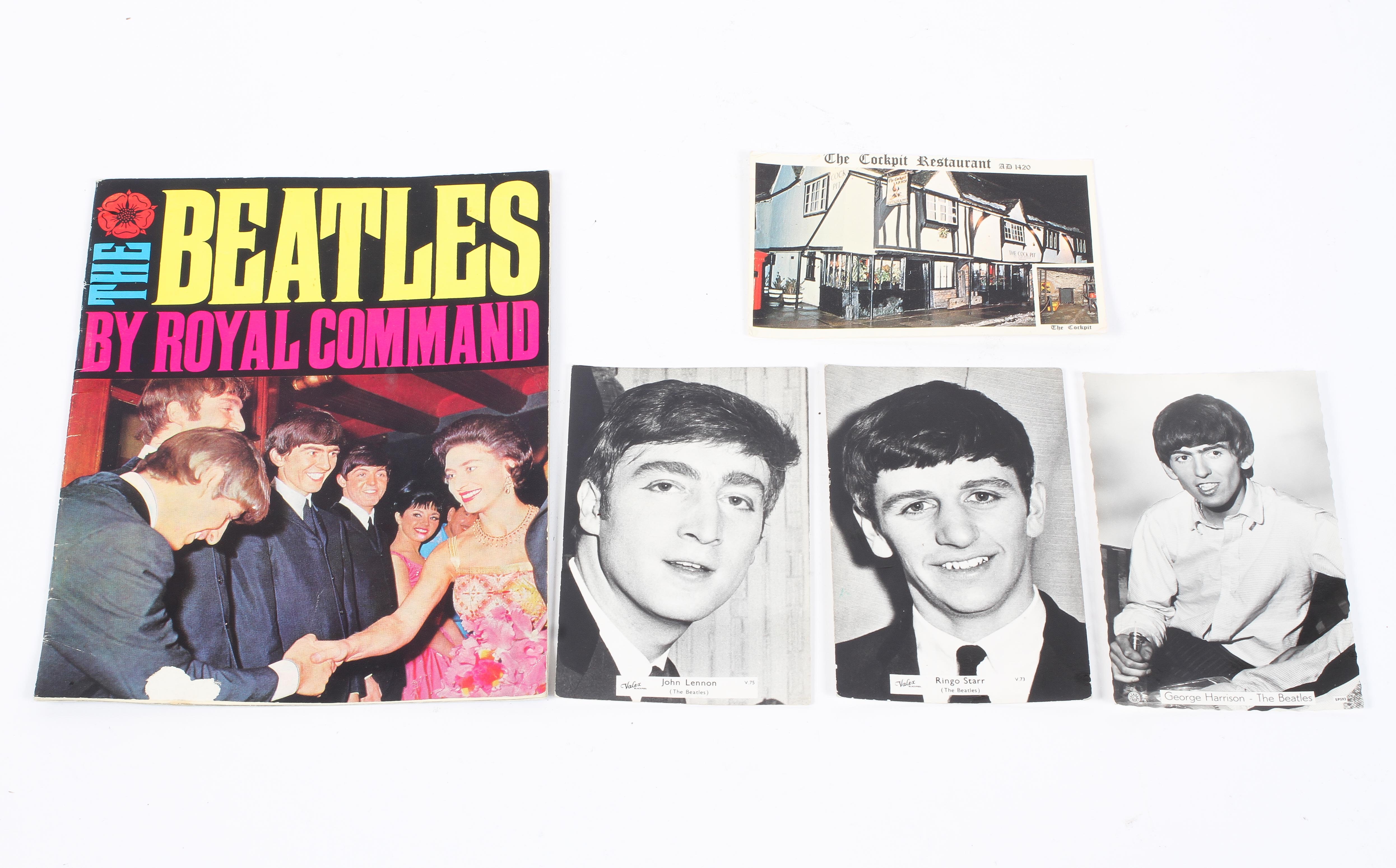 Beatles interest. An autographed postcard together with other items of Beatles memorabilia. - Image 3 of 3