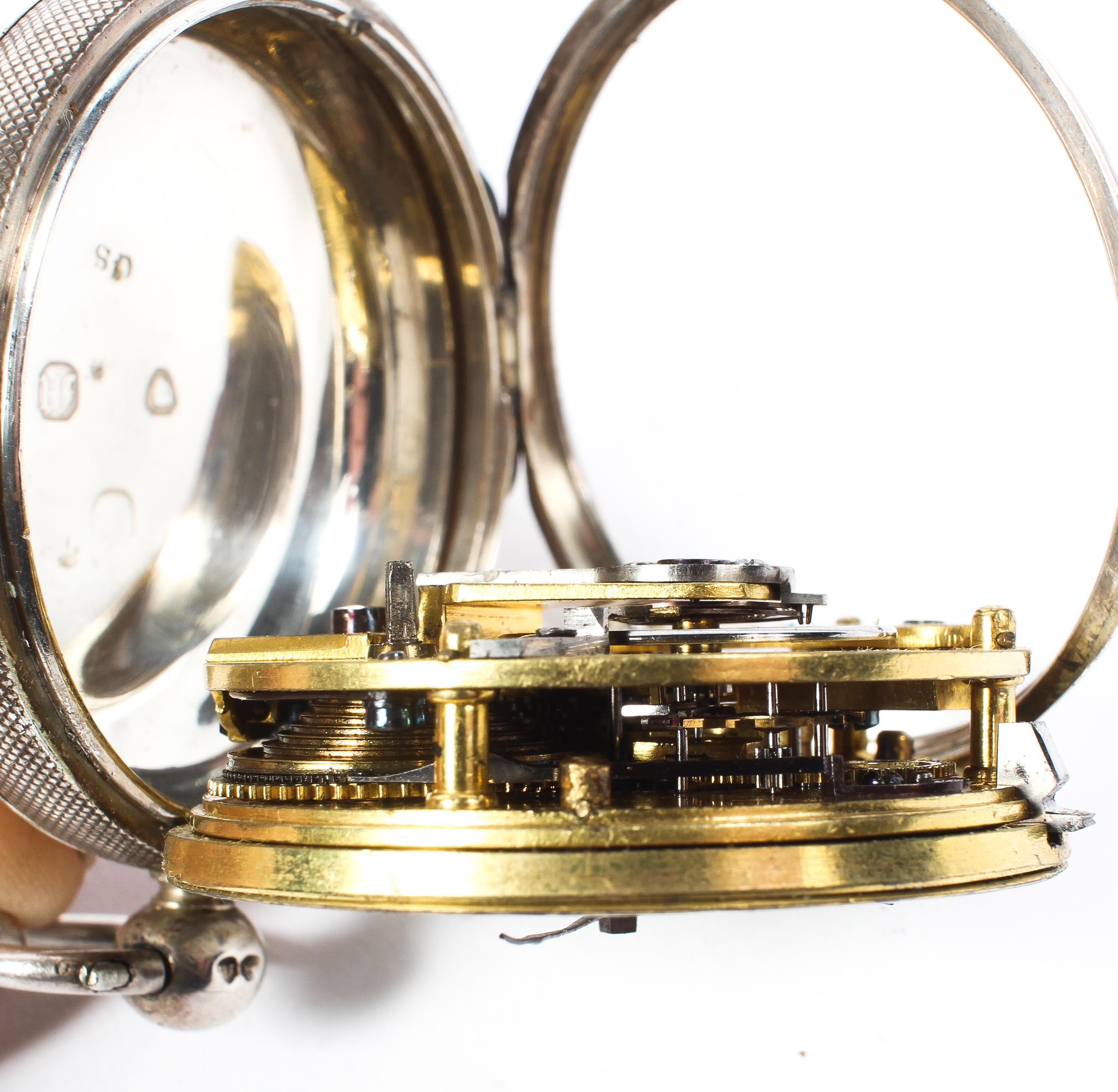 An early Victorian silver cased open face pocket watch, - Image 4 of 4