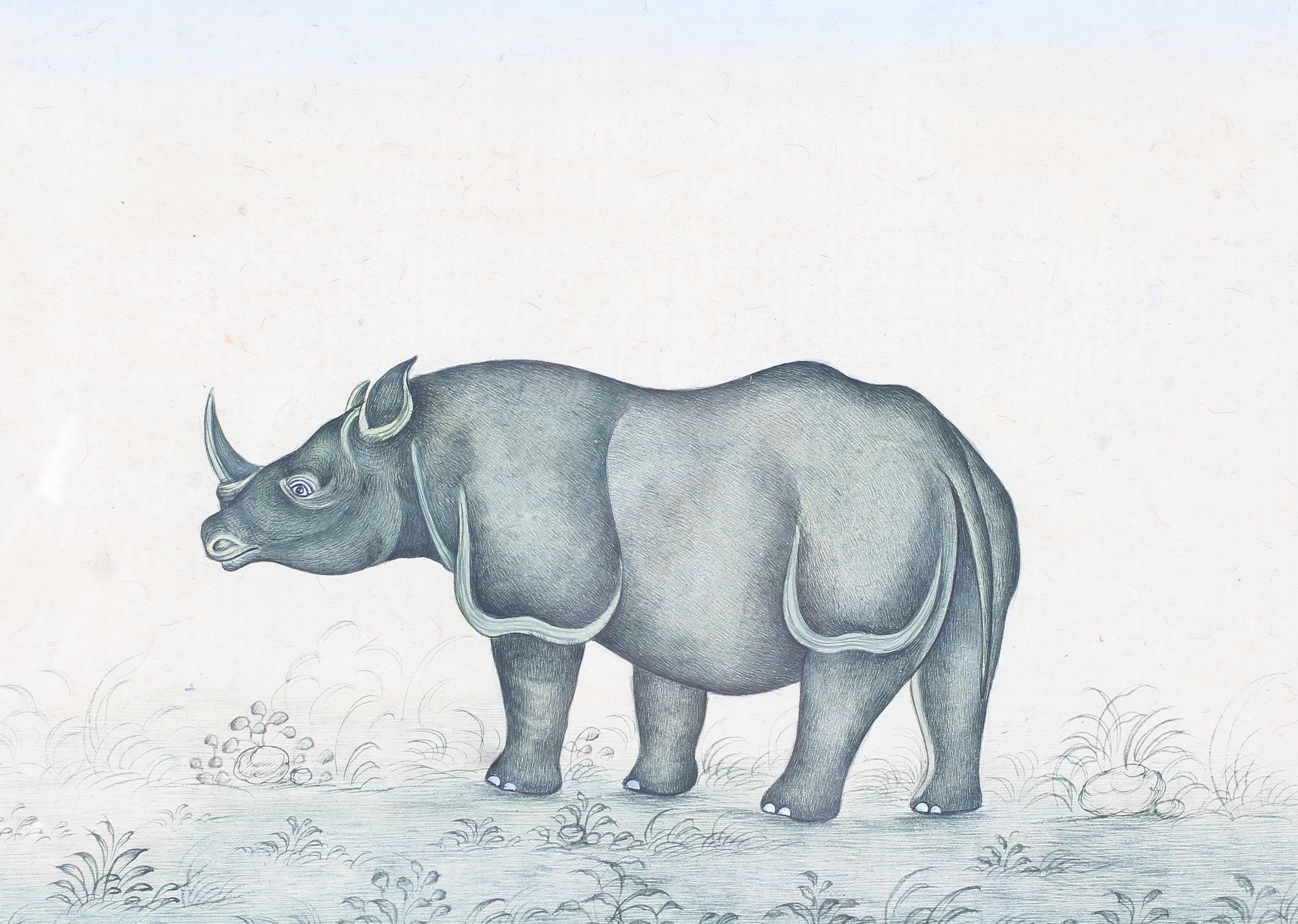 Five 19th century style watercolours of wild animals - Image 3 of 6