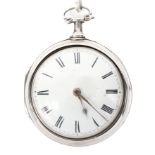 A George III silver pair cased open faced pocketwatch,