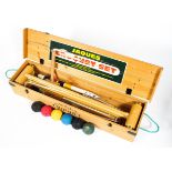 A Jaques lawn croquet set.