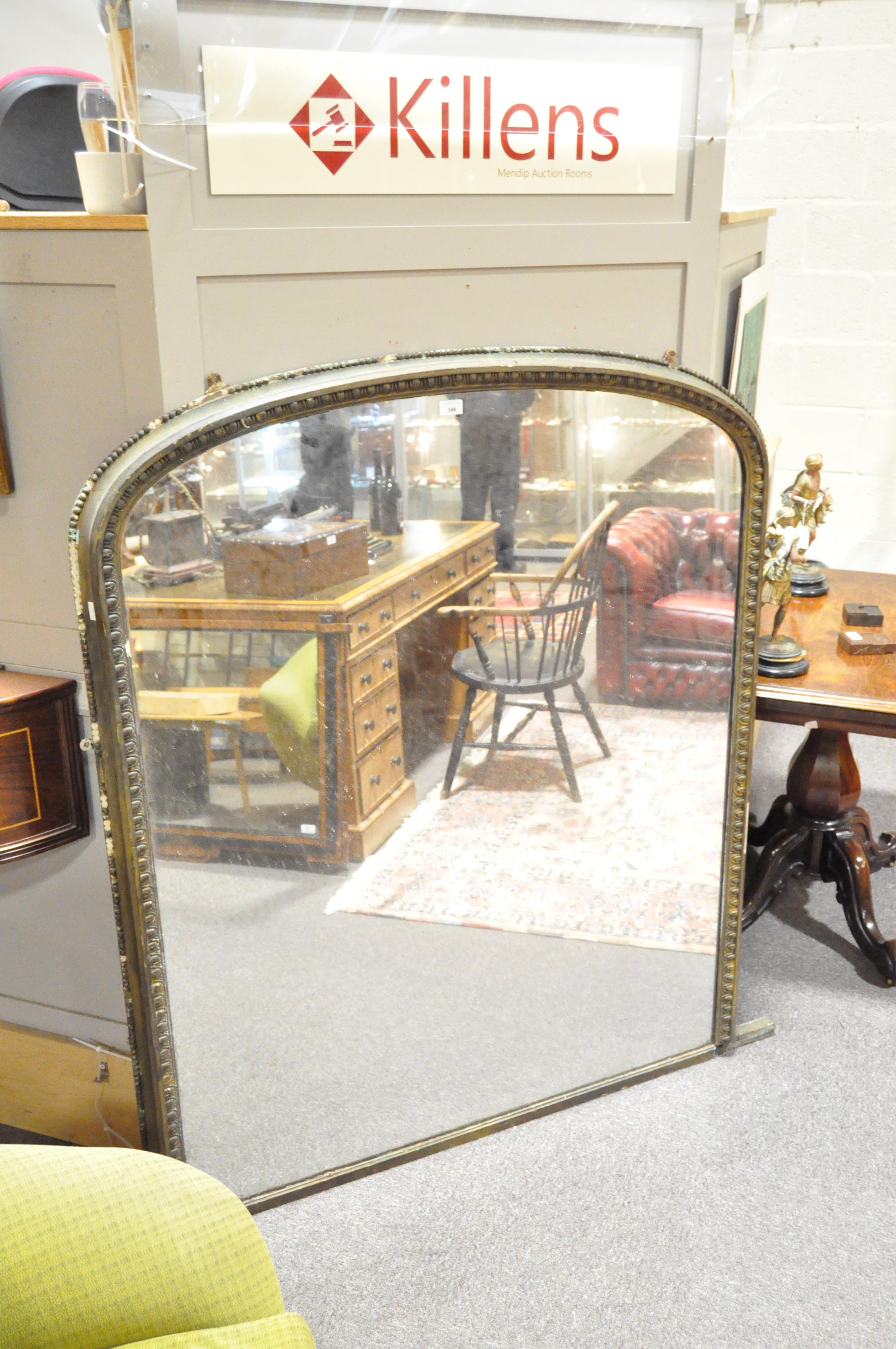 A 19th century giltwood large overmantle mirror, - Image 4 of 8